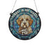 Cavapoo Brown & White Memorial Stained Glass Effect Suncatcher